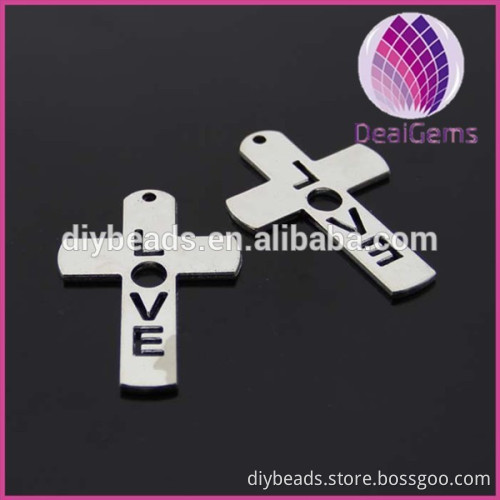 Hot sale 40*64mm zinc alloy love cross charms